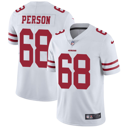 San Francisco 49ers Limited White Men Mike Person Road NFL Jersey 68 Vapor Untouchable